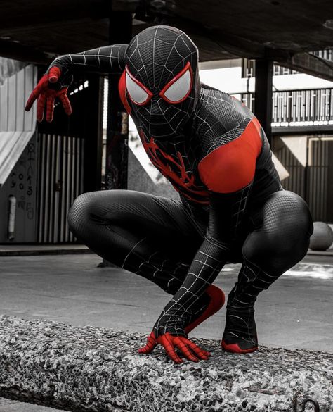 Miles Morales Miles Morales Costume, Spider Costume, Superhero Suits, Men Jumpsuit, Spiderman Cosplay, Zentai Suit, Superhero Cosplay, Adult Halloween Party, Male Cosplay