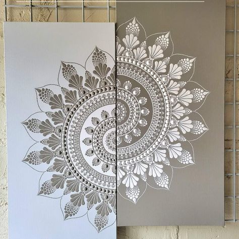 Mandala Painting Ideas On Canvas, Mandala Art Home Decor, Mandala On Rectangle Canvas, Mandela Art Drawing, Mandala Painting Canvases, Half Mandala Wall Art, Mandela Paintings, Abstract Mandala, Easy Mandala Drawing