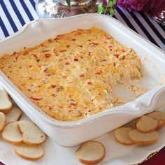 Paula Deen's pimiento cheese dip is served piping hot with lots of crackers for easy dipping! Pimiento Cheese Dip, Appetizer Boards, Crowd Food, Holiday Apps, Pimento Cheese Dip, Football Appetizers, Chips Dip, Pimiento Cheese, Paula Deen Recipes