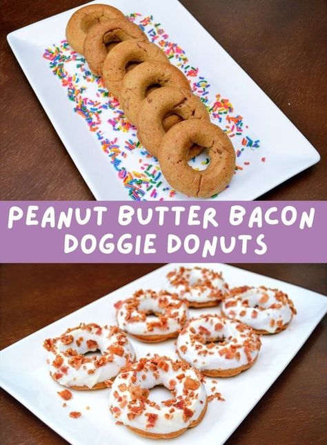 Dog Donut Treat Recipe, Gourmet Dog Treats Packaging, Diy Gourmet Dog Treats, Homemade Dog Donut Treats, Dog Donuts Homemade, Dog Deserts, Fancy Dog Treats, Gourmet Dog Treat Recipes, Dog Bakery Ideas