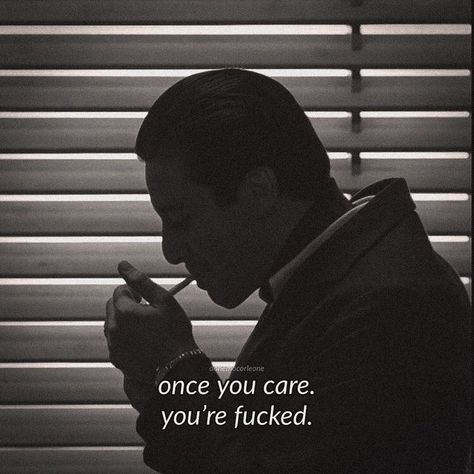 @donemocorleone on Instagram: "once you care. you’re fucked. Tag someone who needs to see this! Follow @donemocorleone _________________________________________________ #godfather #godfathermovie #godfatherquotes #alpacino #alpacinoquotes #michaelcorleone #michaelcorleonequotes #scarface #scarfacequotes #tonymontana #tonymontanaquotes #marlonbrando #moviequotes #movie" You Need People Like Me Scarface, Iconic Quotes From Movies, Michael Corleone Quotes, Movie Quotes Aesthetic, Montana Quotes, Mafia Quotes, Scarface Quotes, Mafia Quote, Iconic Movie Quotes