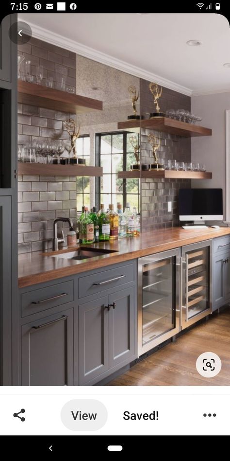 Wet Bar Designs, Home Bar Ideas, Custom Home Bars, Basement Kitchenette, Home Wet Bar, Home Bar Rooms, Basement Bar Designs, Kitchen Ideas Dark Cabinets, Kitchen Ideas Dark