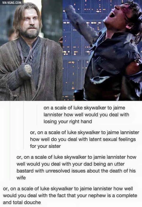 Star Wars Meme, Anakin Vader, Game Of Thrones Funny, Got Memes, Jaime Lannister, Gra O Tron, Star Wars Fandom, Star Wars Humor, Star Wars Memes