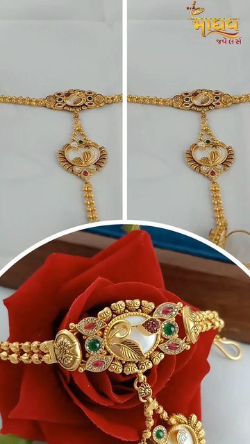 Panja Gold Jewellery, Gold Panja For Hand, Hand Panja, Rose Gold Jewelry Necklace, Latest Necklace Design, Jadau Jewellery, Basic Hand Embroidery Stitches, Antique Necklaces Design, Diamond Bracelet Design