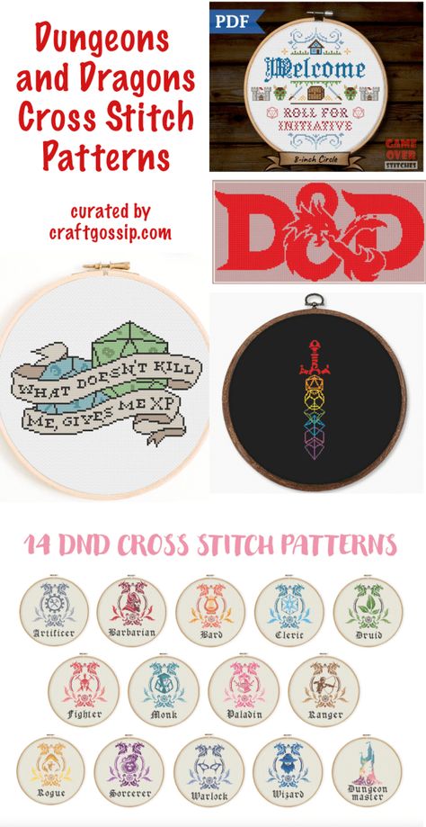 Dungeons And Dragons Crochet Patterns Free, Dungeons And Dragons Knitting Patterns, Modern Cross Stitch Patterns Free Charts, Nerdy Cross Stitch Patterns, Fantasy Cross Stitch Patterns Free, Game Of Thrones Cross Stitch, Dnd Cross Stitch Patterns Free, Cross Stitch Dungeons And Dragons, Dragon Cross Stitch Patterns