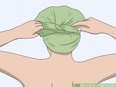 How to Sleep with Wet Curly Hair (with Pictures) - wikiHow How To Sleep With Wet Hair Curls, How To Sleep With Wet Curly Hair, Curly Hair Sleeping Tips, Wet Hair Curls, Wet Hair Overnight, Wet Curly Hair, Sleep Curls, Beauty Maintenance, Sleeping With Wet Hair