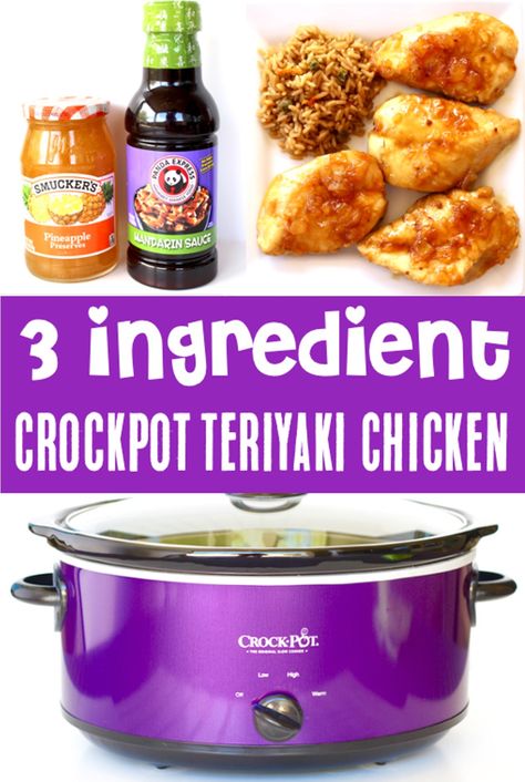 Need some Easy Weeknight Dinners? You'll LOVE this easy Panda Express Crockpot Teriyaki Chicken Recipe! It takes just 3 ingredients to make this juicy Mandarin chicken dinner! Plus, it's loaded with savory flavors thanks to the sweet and tangy sauce! Go grab the recipe and give it a try this week! Crock Pot Chinese Chicken Recipes, Easy 10 Hour Crockpot Recipes, Easy Crockpot Chicken Teriyaki Recipe, 1 Person Crockpot Meals, Mandarin Teriyaki Sauce Panda Express, Crockpot Recipes 4 Ingredients, Teriyaki Chicken Crockpot Recipes, Kid Favorite Crockpot Meals, Chicken Tenderloin Recipes Crockpot Easy