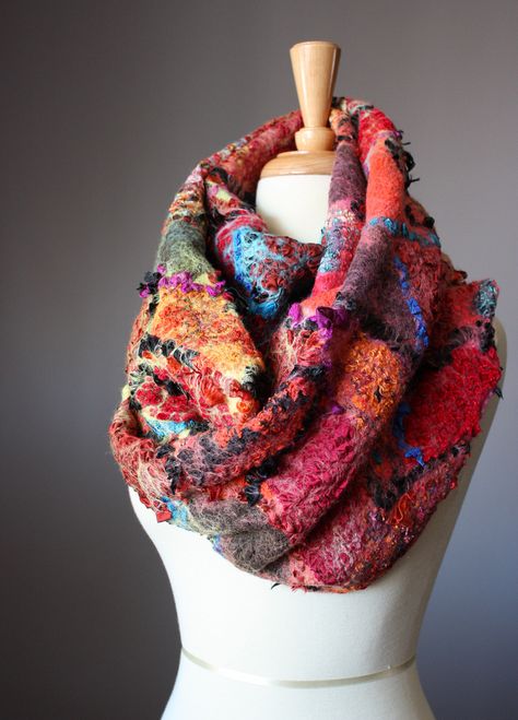 Felt Fashion, Nuno Felt Scarf, Felted Scarves, Nuno Felting, Wet Felting, Soft Sculpture, Felt Art, Felting Projects, Felt Crafts