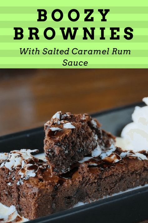 Boozy Brownies, Caramel Rum Sauce, Carmel Desserts, Boozy Cupcakes Recipes, Boozy Food, Alcoholic Treats, Rum Sauce, Fall Eats, Alcoholic Desserts