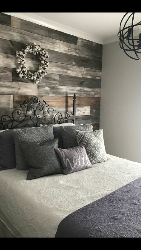 Shiplap Accent Wall, Home Decor On A Budget, Decor On A Budget, Spare Bedroom, Remodel Bedroom, Rustic Bedroom, Master Bedrooms Decor, My New Room, Home Fashion