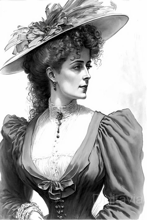 Charles Gibson, Period Things, Gibson Girl Hair, Charles Dana Gibson, Dana Gibson, Dnd Campaign, Inspired Illustration, Era Fashion, Gibson Girl