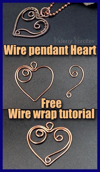 Wire Wrapped Marble Pendant, Gallery Wire Bezel, Wire Crafts For Beginners, Wire Wrapped Jewelry Tutorials Free, Jewelry Tutorials Free, Wire Wrapped Heart, Wire Weaving Tutorial, Copper Wire Art, Wire Jewelry Patterns