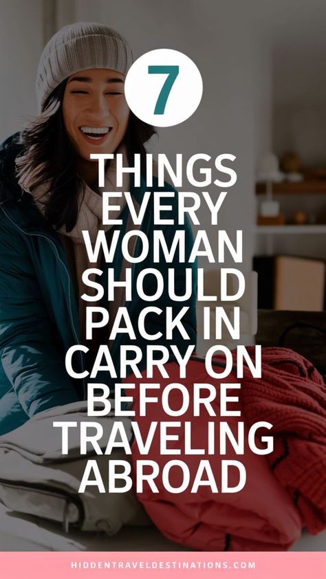 Stay stylish and organized with 7 things every woman should pack in their carry-on before heading abroad. This travel checklist aesthetic includes essentials like a comfy travel outfit winter and travel outfit inspo winter to keep you cozy and chic, whether you're ticking off your places to travel checklist or navigating long-haul flights Comfy Travel Outfit Winter, Europe Travel Packing List, Europe Travel Packing, Travel Packing Essentials, International Travel Essentials, Outfit Inspo Winter, Travel Packing List, Europe Packing List, Bag Checklist