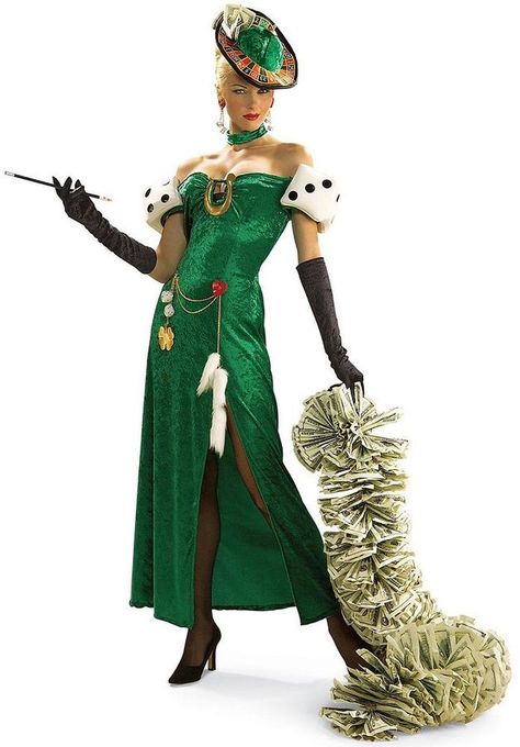 Lady Luck Costume - Adult Las Vegas Costumes, Purse Bingo, Playing Card Costume, Card Costume, Las Vegas Outfit, Casino Costumes, Casino Dress, Lady Luck, Vegas Party