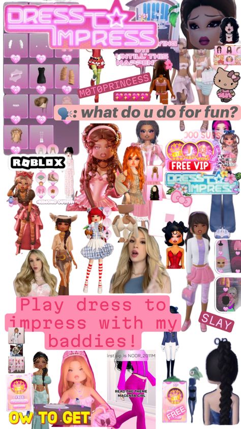 Dress to impress pink fun Roblox My Free Time, Free Play, Play Dress, Free Time, Dress To Impress