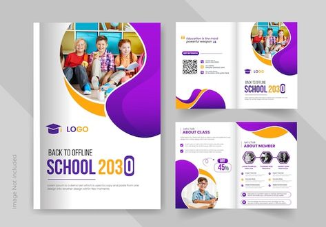 Bifold Brochure Design, School Brochure, Booklet Template, Marketing Presentation, Fotos Ideas, Marketing Brochure, Bi Fold Brochure, Company Brochure, School Admissions