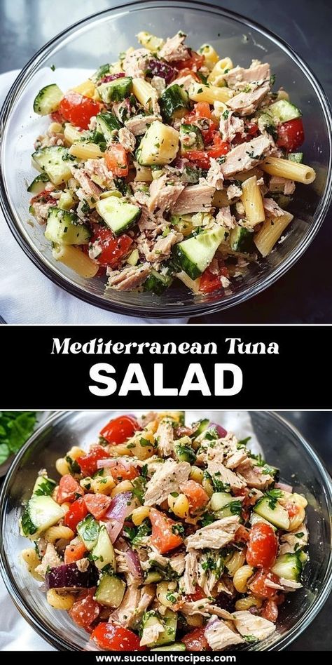 Whip up this Easy Mediterranean Tuna Salad for a refreshing and nutritious meal! Packed with tuna, olives, tomatoes, and a zesty lemon dressing, it’s perfect for lunch or as a light dinner. Tomatoes And Feta Cheese, Mediterranean Tuna, Perfect Roast Turkey, Mediterranean Tuna Salad, Swordfish Steak, Tomatoes And Feta, Seafood Entrees, Tuna Salad Recipe, Frozen Seafood