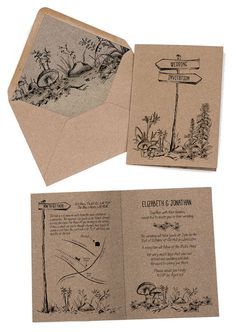 Country Farm Wedding, Forest Invitation, Wedding Invitation Rustic, Mail Art Envelopes, Unique Wedding Invitation, Pen Pal Letters, Country Wedding Invitations, Envelope Art, Etsy Wedding Invitations