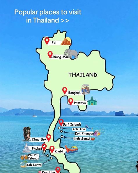 Popular places to visit in Thailand #boigrowcarousel #travelblogger #thailand #travelgram #travelphotography @creators @bornoninstagram Places To Visit In Thailand, Thailand Tourist, Trip To Thailand, Popular Places, Chiang Mai Thailand, Koh Tao, Tourist Spots, Planning A Trip, Krabi