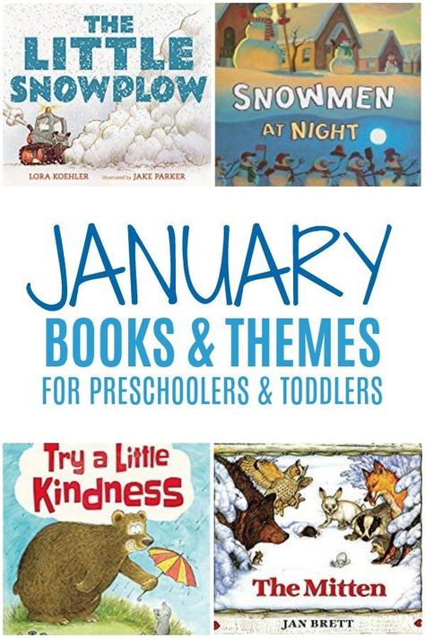 January Books and Themes for Preschoolers and Toddlers. #bookslist #winterbooks January Preschool Themes, Storytime Themes, Daycare Themes, January Books, Books For Toddlers, Storytime Crafts, January Activities, Winter Activities Preschool, Winter Books