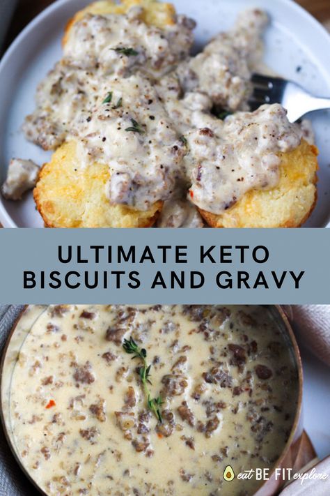 Keto Biscuits And Gravy, Food Keto, Breakfast Low Carb, Keto Biscuits, My Keto, Keto Recipes Breakfast, Ultimate Breakfast, Resep Diet, Best Low Carb Recipes