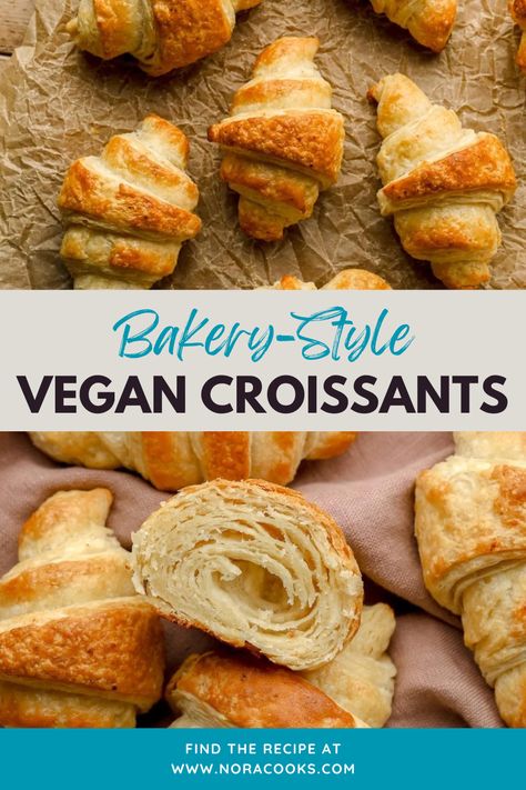 Vegan Bakery Shop, Eggless Meals, Disney Deserts, Vegan Croissant, Vegan Croissants, Vegan Pate, Nora Cooks, Vegan Bread Recipe, Fasting Recipes