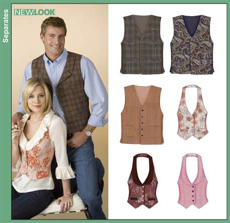 Purchase New Look 6839 Miss/Men Separates and read its pattern reviews. Find other Mens - Jackets, Vests, sewing patterns. Waistcoat Pattern, Beginning Sewing, Vest Patterns, Mens Sewing Patterns, Sundress Pattern, Vest Sewing Pattern, New Look Patterns, Dressmaking Patterns, Mens Waistcoat