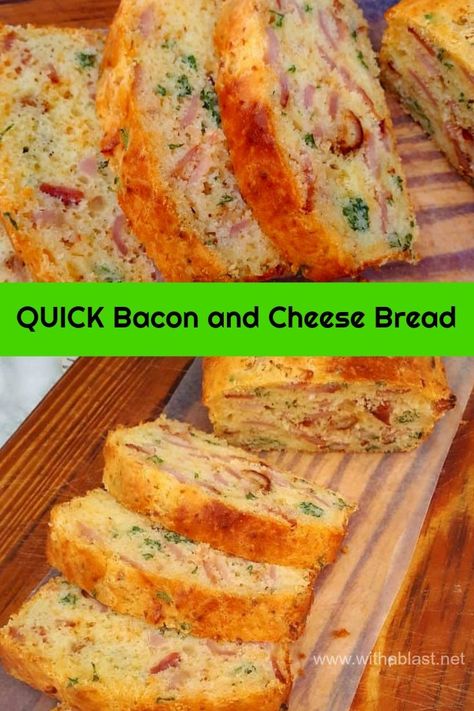 Bacon Cheese Bread Recipe, Bacon And Cheese Bread, Bacon Bread Recipe, Savory Bread Recipe, Cheese Bread Recipe, Breakfast Bread Recipes, Bread Maker Recipes, Homemade Bread Recipes Easy, Savory Cheese