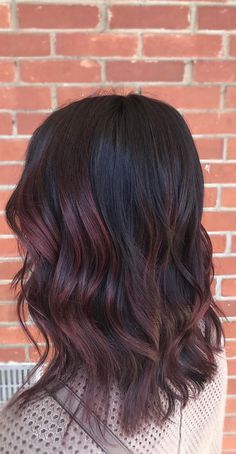 Dark Brown Hair With Burgundy, Brown Hair With Burgundy, Brown Hair With Burgundy Highlights, Hair With Burgundy Highlights, Burgundy Brown Hair, Burgundy Highlights, Cherry Cola, Dark Brown Hair, Brown Hair