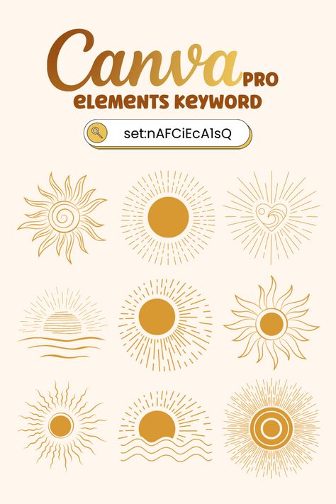 Canva Business Elements, Gold Canva Elements, Boho Canva Elements, Retro Canva Elements, Canva Keywords Elements, Canva Pro Elements, Business Blueprint, Boho Sunshine, Sunshine Design