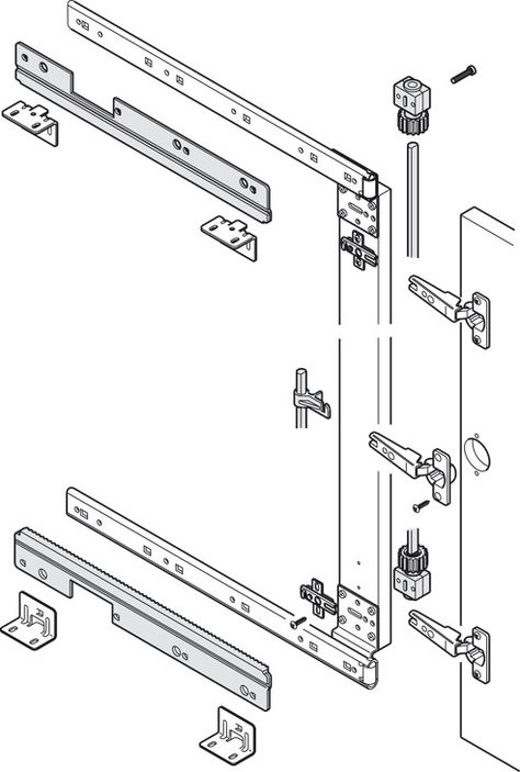 Synchronised Control, for Pivot Sliding Cabinet Doors, Accuride 1316 - Häfele U.K. Shop Pivot Sliding Door, Sliding Folding Door, Sliding Cabinet Doors, Job Reference, Inset Cabinets, Van Conversion Interior, Kabinet Dapur, Folding Door, Door Fittings