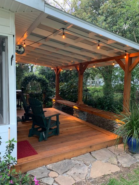 Cover Patio Ideas, Pergola Patio Attached To House, Backyard Covered Patio Ideas, Patio Attached To House, Backyard Cover, House With Roof, Wedding Ideas Backyard, Covered Patio Ideas, Covered Backyard