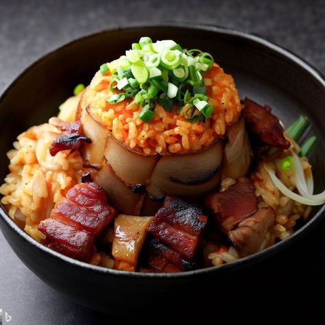 Satisfy your cravings for something savory with our new Pork Belly and Kimchi Fried Rice! 🍚🥢 #porkbellyandkimchifriedrice #koreanfood #comfortfood" Green Onion Kimchi Recipe, Bulgogi Kimchi Fried Rice, Kimchi Fried Rice With Pork Belly, Braised Kimchi, Vegan Kimchi Jjigae, Kimchi Fried Rice, Green Onions, Kimchi, Pork Belly