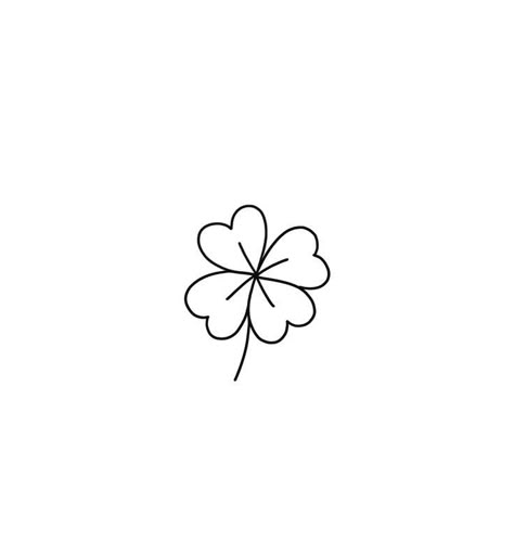 Small Irish Tattoos, Four Leaf Clover Drawing, Shamrock Tattoo, Tattoo Dublin, Four Leaf Clover Tattoo, Easy Tattoo, Cartoon Leaf, Shamrock Tattoos, Small Girly Tattoos