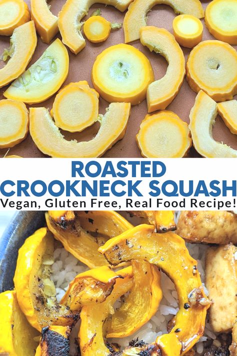 Yellow Bumpy Crookneck Squash Recipes, Long Neck Squash Recipes, Zephyr Squash Recipes, Yellow Crookneck Squash Recipes, Crooked Neck Squash Recipes, Vegan Yellow Squash Recipes, Squash Recipes Roasted, Crookneck Squash Recipes, Fresh Veggie Recipes