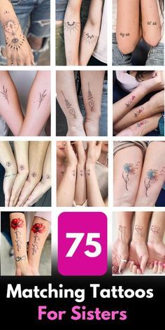 Sister Tatoos Idea, Sister Tattoos Unique, Cute Sister Tattoos For 2, Unique Matching Tattoos, Sister Symbol Tattoos, Matching Sister Tattoo, Matching Tattoos For Sisters, Tattoos For Sisters, Sister Tats