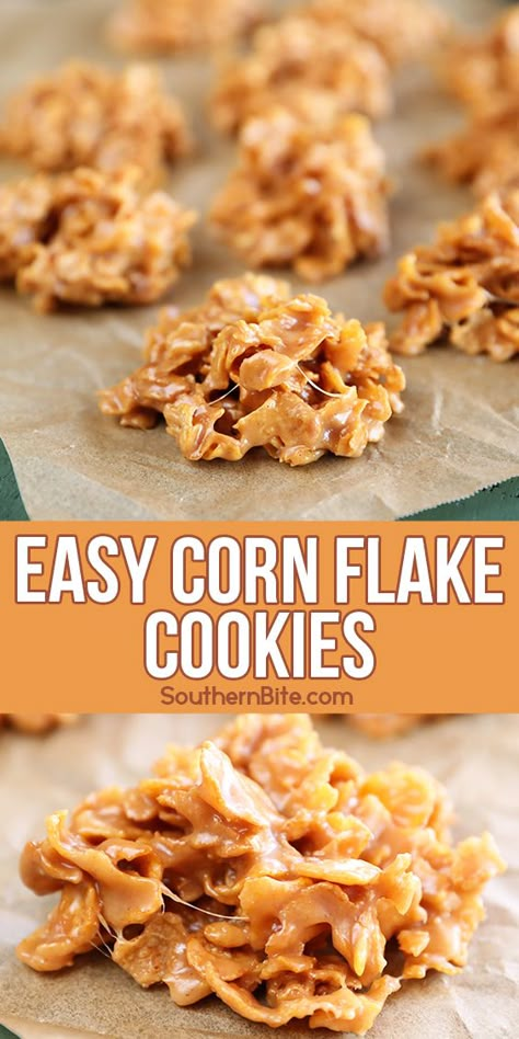 Corn Flake Cookies, Cornflake Candy, Cornflake Cookies Recipe, Cornflake Cookies, Corn Flake, Easy Corn, Cookies Healthy, Lost 100 Pounds, Baking Recipes Cookies