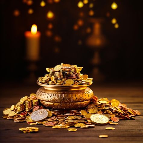 Kalash With Gold Coins, Akshaya Tritiya, Learn Photo Editing, Event Food, Stationery Templates, Business Card Maker, Flyer Maker, Poster Maker, Card Banner