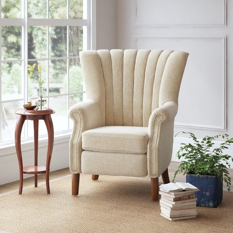 Rosalind Wheeler Marie Wingback Chair & Reviews | Wayfair.co.uk Single Couch, Single Seater Sofa, Bedroom Chairs, Single Seater, Living Room Sofa Design, Sofa Set Designs, Single Sofa Chair, Premium Sofa, Modern Villa