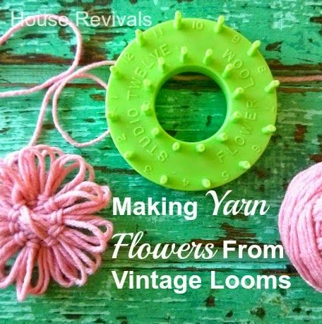 House Revivals: Making Flowers With a Vintage Flower Loom Loom Flowers, Flower Loom, Pin Weaving, Round Loom, Making Fabric Flowers, Making Flowers, Yarn Flowers, Vintage Interior Design, Yarn Thread