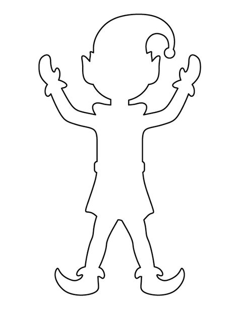 Elf pattern. Use the printable outline for crafts, creating stencils, scrapbooking, and more. Free PDF template to download and print at http://patternuniverse.com/download/elf-pattern/ Elf Outline Template, Printable Elf Template, Elf Template Free Printable, Elf Silhouette, Elf Template, Elf Drawing, Printable Outline, Elf Pattern, Elf Crafts