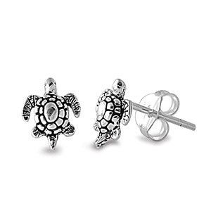 These tiny turtle earrings are hand-crafted. Intricately designed Sterling Silver creates a very unique and elegant look! Embellish your beautiful ears with these adorable turtles Features & Measureme Beach Wedding Earrings, Silver Earrings Aesthetic, Owl Earrings Studs, Ocean Inspired Jewelry, Beach Earrings, Womens Earrings Studs, Turtle Earrings, Silver Plated Jewelry, Sterling Silver Studs