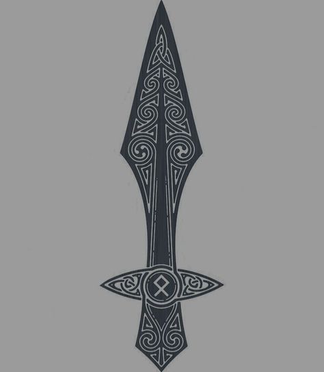 Gungnir Tattoo Design, Halberd Tattoo, Gungnir Tattoo, Norse Tattoos, Viking Tattoo Symbol, Stencil Outline, Norse Tattoo, Tattoo Stencil Outline, Tattoo Stencil