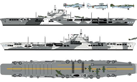 HMS Illustrious (87) the lead ship of her class of aircraft carriers built for the British Royal Navy before World War II. (google.image) 04.18 British Aircraft Carrier, Hms Illustrious, Royal Navy Aircraft Carriers, Learning History, British Royal Navy, Navy Aircraft Carrier, Capital Ship, Art Periods, Military Drawings