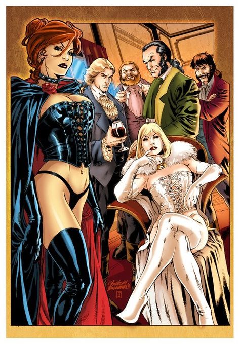 HellFire Club Jean Grey Black Queen White Queen Emma Frost The Hellfire Club, Jean Grey Phoenix, Hellfire Club, Best Villains, Marvel Villains, Marvel Vs Dc, Marvel Comic Character, Uncanny X-men, Marvel Girls