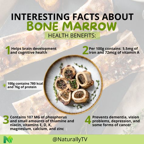 Discover one of the culinary delights: bone marrow! ✨  This melt-in-your-mouth tasty treat is packed with nutrients and flavor.  Perfect for spreading on toast, adding to soups, or even enjoying straight off the bone.😍  Give your taste buds an adventure they won't forget! 🌟🍴 Bone Marrow, On Toast, Brain Development, The Bone, Health And Wellbeing, Interesting Facts, Broth, Taste Buds, Yummy Treats