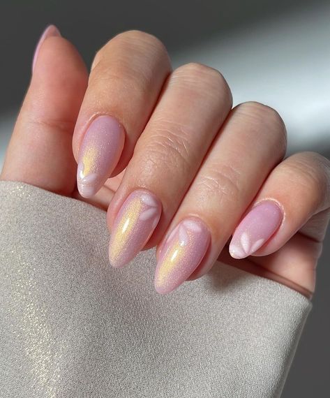 Spring Nails Pink, Rounded Acrylic Nails, Pink Flower Nails, Makeup Nails Designs, Tie Dye Nails, Lavender Nails, Subtle Nails, Simple Gel Nails, Blush Nails