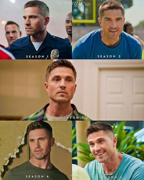 ⊰ Tim Bradford in all seasons ⊱ ― ― Rate Tim ―― ✨ ꜰᴏʟʟᴏᴡ ᴍᴇ ꜰᴏʀ ᴍᴏʀᴇ @ebwinter | Instagram Tim From Rookie, The Rookie Lucy And Tim Wallpaper, Officer Bradford, Tim And Eric Awesome Show, Tim Bradford Season 1, Tim Bradford Without Shirt, Tim Bradford, Eric Winter, Best Tv Series Ever