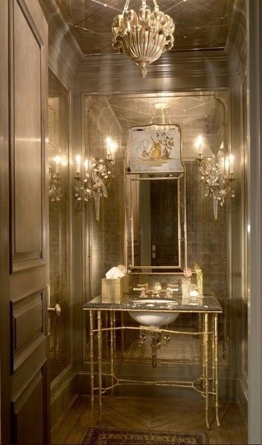 Gorgeous Powder rooms Enchanted Home, Design Del Prodotto, Decoration Inspiration, Beautiful Bathrooms, Hollywood Glamour, Luxury Interior Design, Luxury Bathroom, Bathroom Inspiration, Luxury Interior