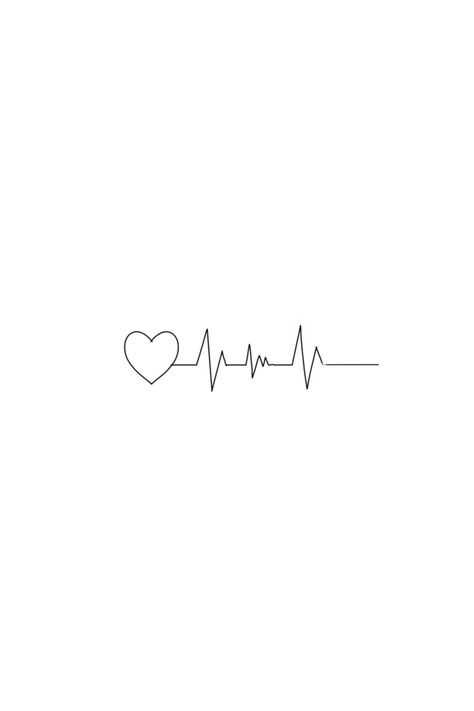 Heart Beat With Heart Tattoo Design, Heart Life Line Tattoo Design, Heart Tattoo With Heartbeat, Cardiac Heart Tattoos, Heartbeat Heart Tattoo, Ekg Wallpapers, Heart Beat Tattoo Design, Heart Monitor Tattoo, Tattoos Heartbeat